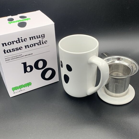 Davids Tea Nordic Mug with Lid & Infuser – Halloween 2024 Boo Edition Tea 16oz - Picture 3 of 16